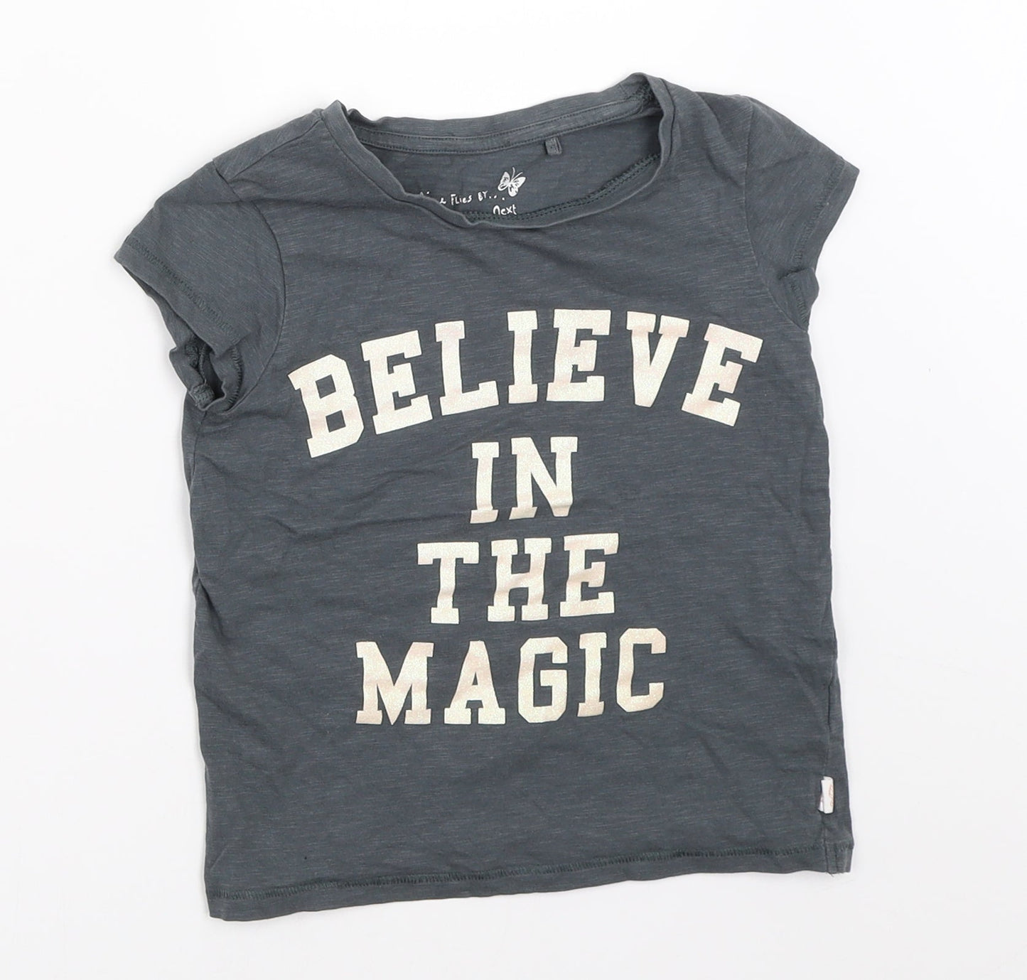 NEXT Girls Grey   Basic T-Shirt Size 5 Years