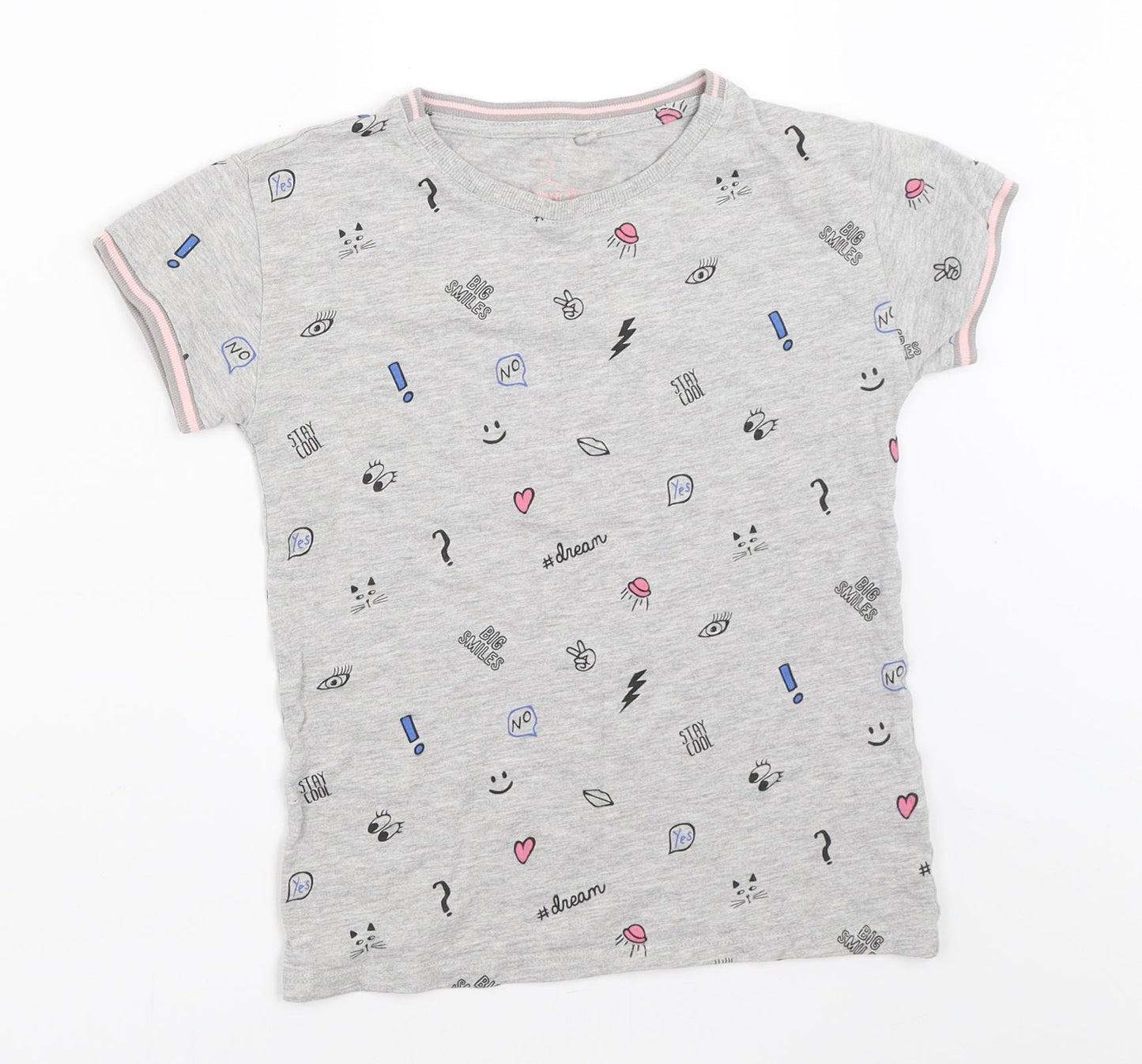 NEXT Girls Grey   Basic T-Shirt Size 9 Years