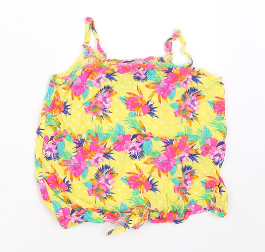Matalan Girls Yellow Floral  Camisole Tank Size 7 Years