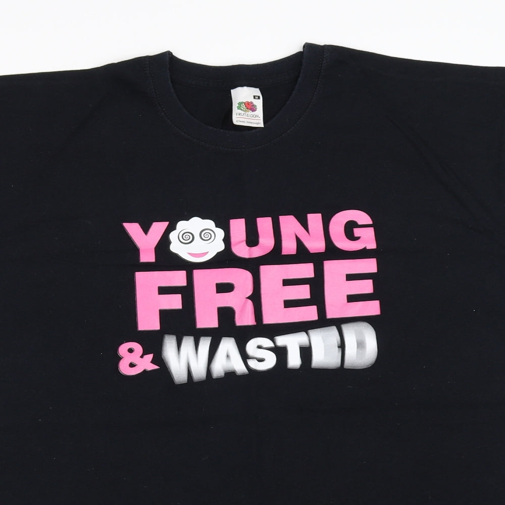 Fruit of the Loom Mens Black    T-Shirt Size M