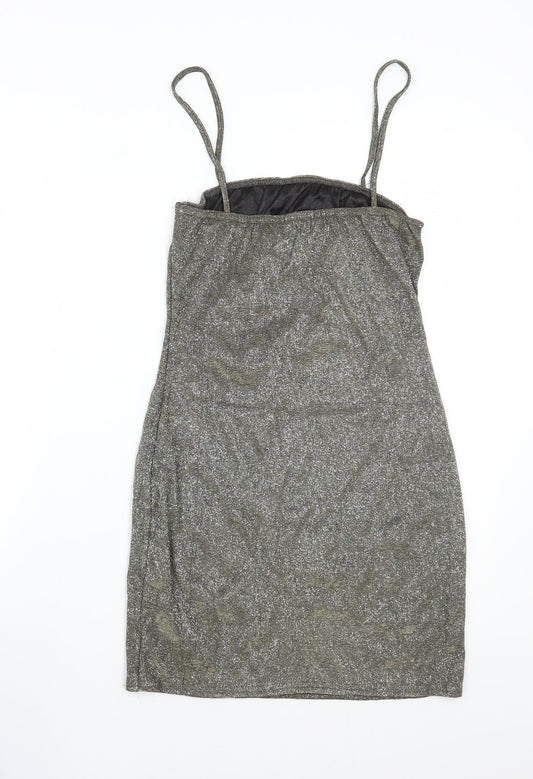 PRETTYLITTLETHING Womens Gold   A-Line  Size 10