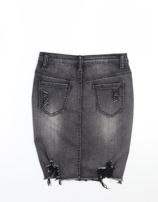 Girl vivi Womens Grey   A-Line Skirt Size 8