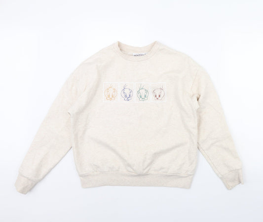 Looney Toons Womens Beige   Pullover Jumper Size XS  - Looney Tunes