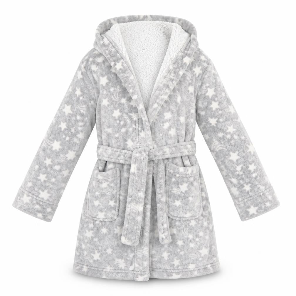 TU Girls Grey Spotted  Cami Robe Size 5 Years  - star pattern
