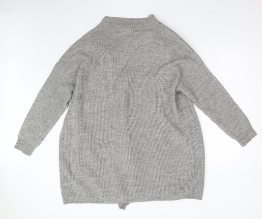 Noisy may Womens Grey  Knit Cardigan Jumper Size L