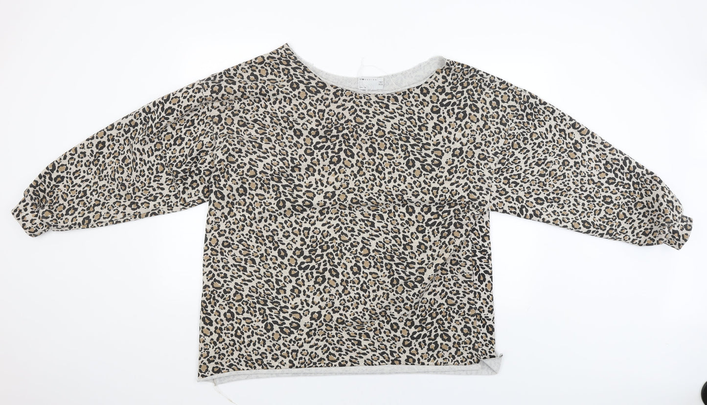 ASOS Womens Brown Animal Print  Basic Blouse Size 6