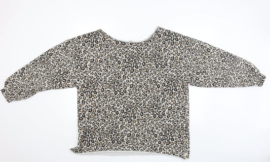 ASOS Womens Brown Animal Print  Basic Blouse Size 6