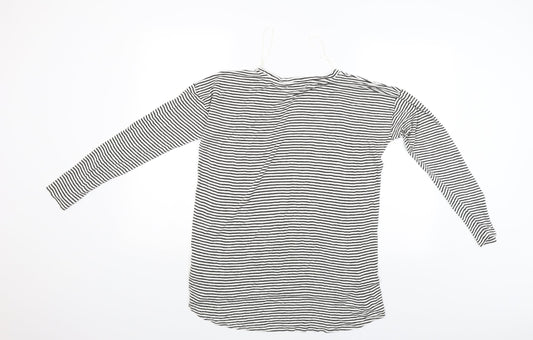 Papaya Womens Black Striped  Basic Blouse Size S