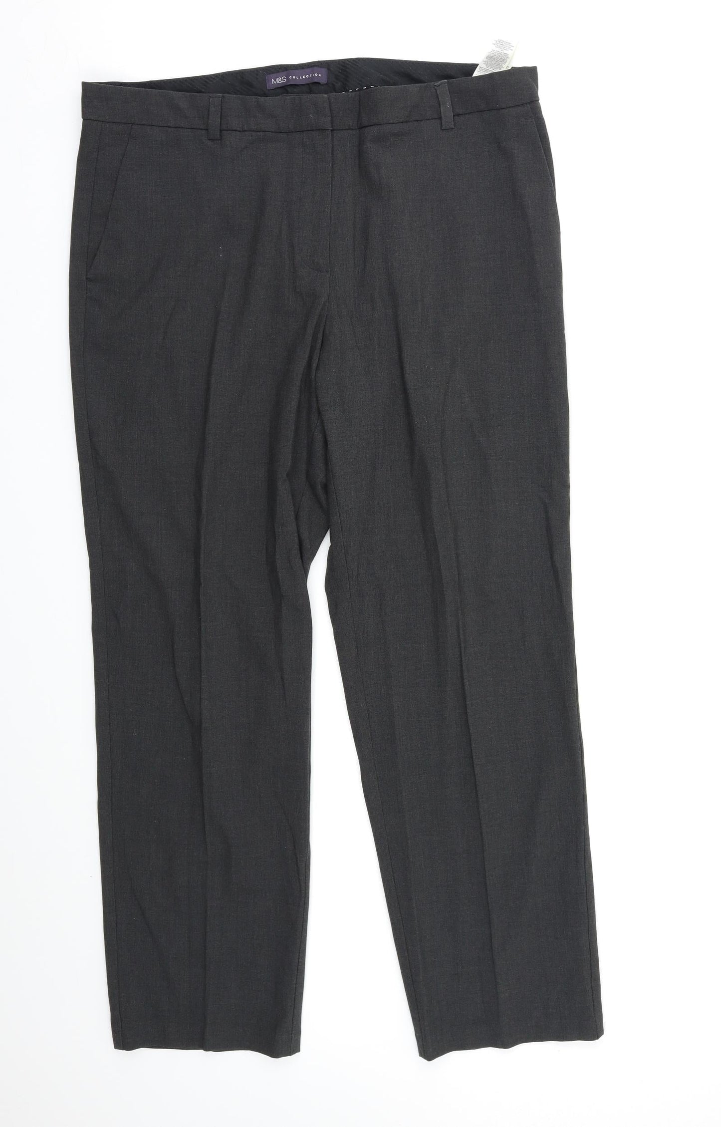 M&S Womens Grey   Dress Pants Trousers Size 16 L27 in
