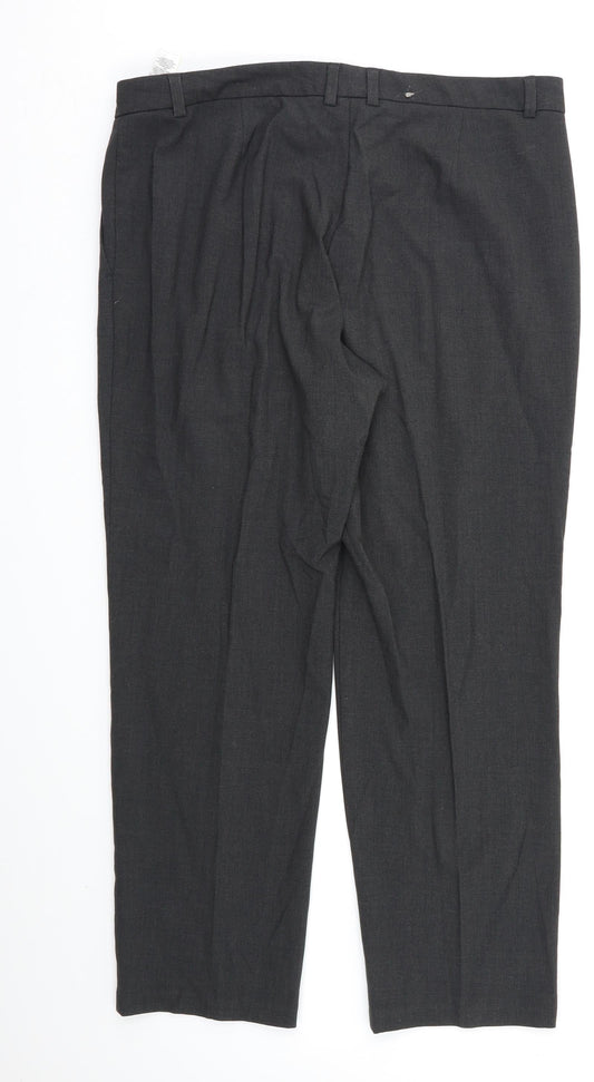 M&S Womens Grey   Dress Pants Trousers Size 16 L27 in