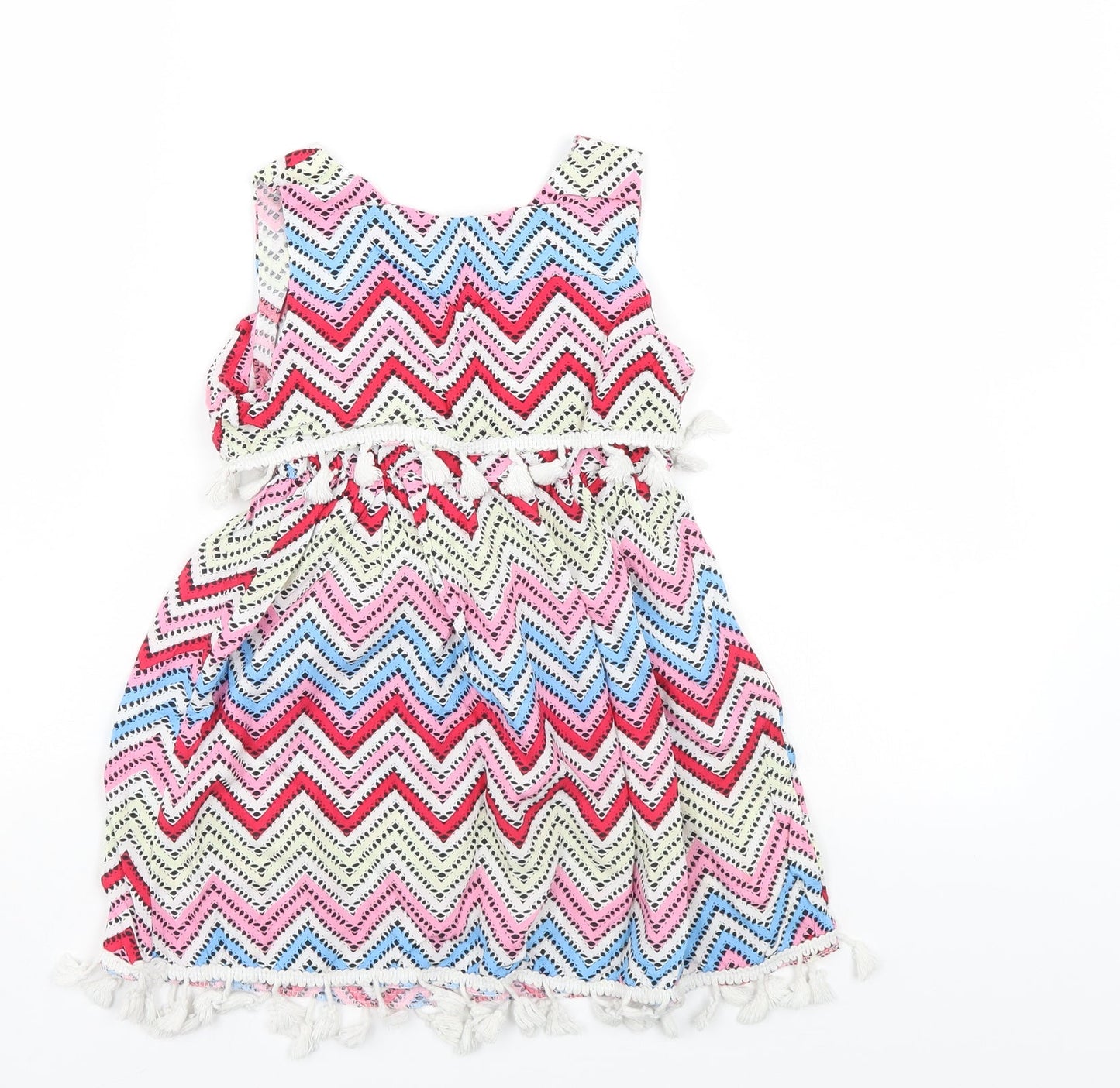 Preworn Girls Multicoloured Striped  A-Line