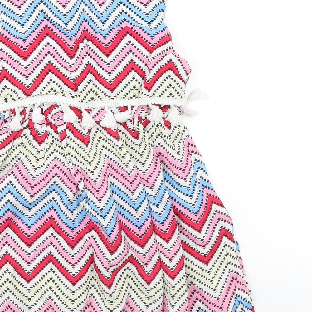 Preworn Girls Multicoloured Striped  A-Line