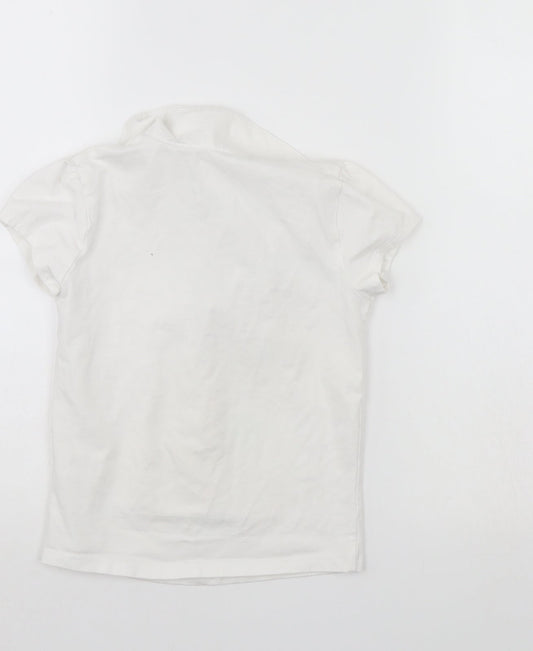 George Girls White   Basic T-Shirt Size 7-8 Years  - BBC children in need