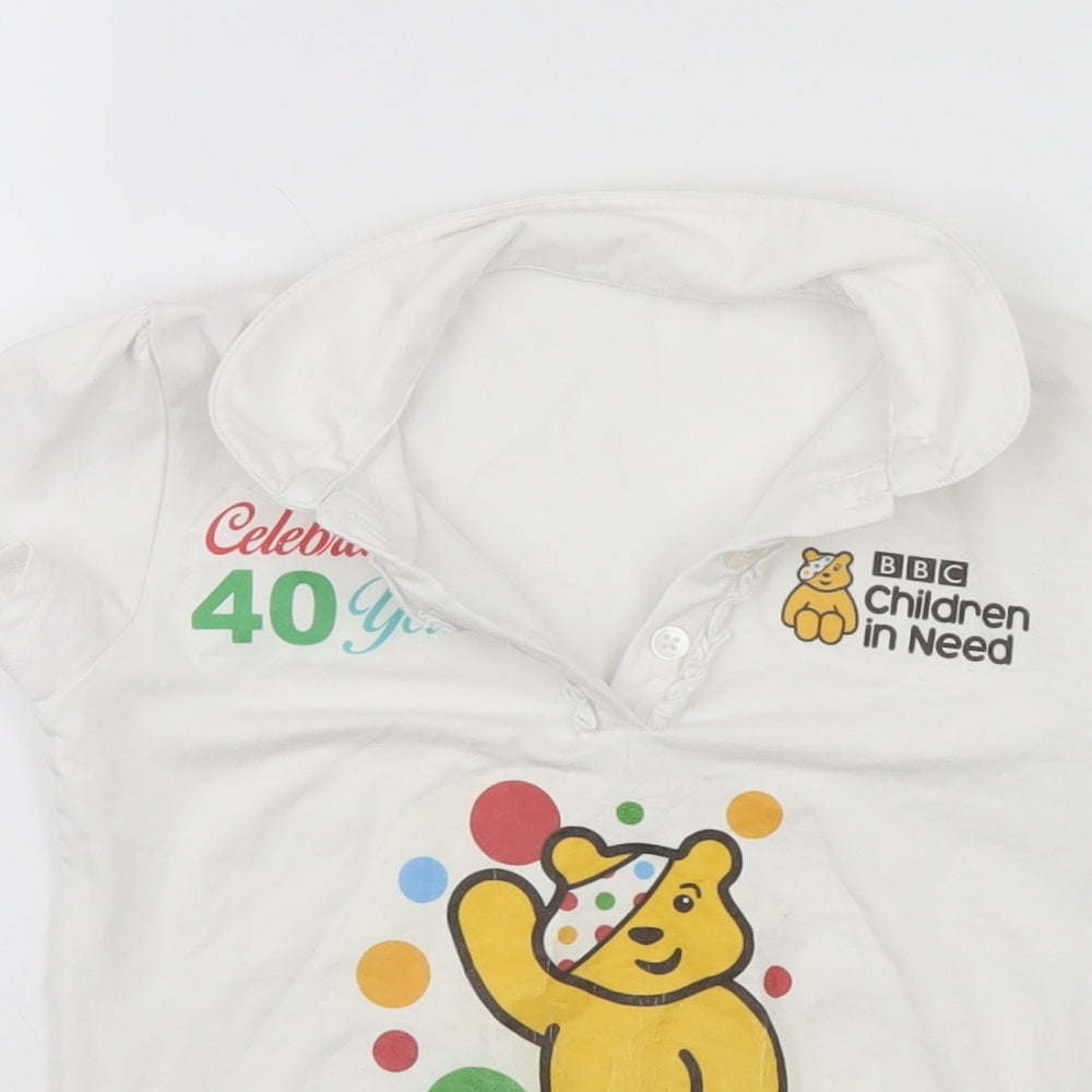 George Girls White   Basic T-Shirt Size 3-4 Years