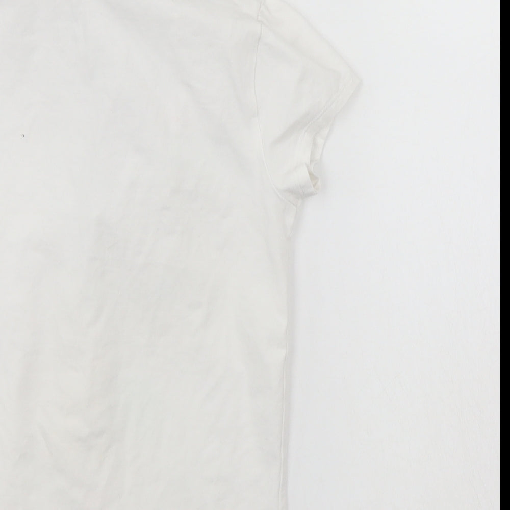 George Girls White   Basic T-Shirt Size 3-4 Years