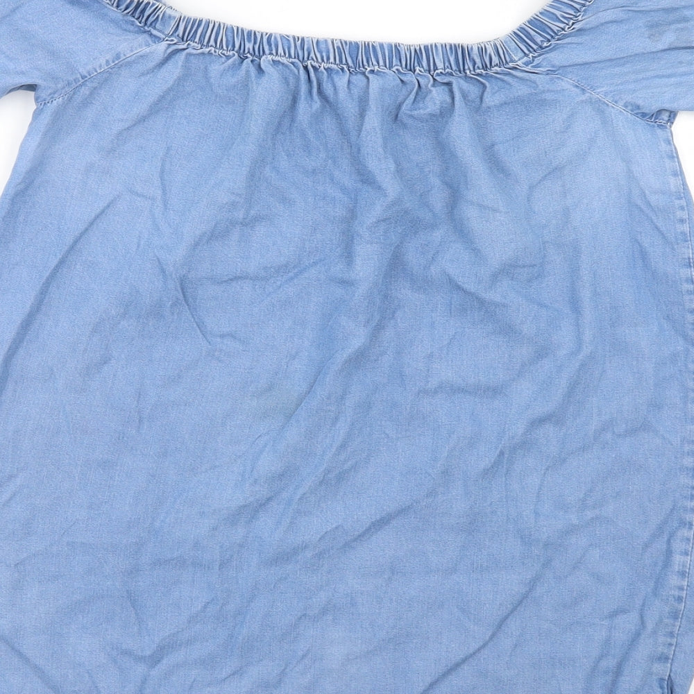 New Look Womens Blue   Tunic Blouse Size 8