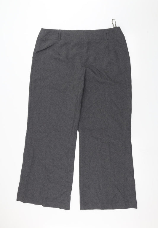 La Moda Womens Grey   Trousers  Size 16 L27 in