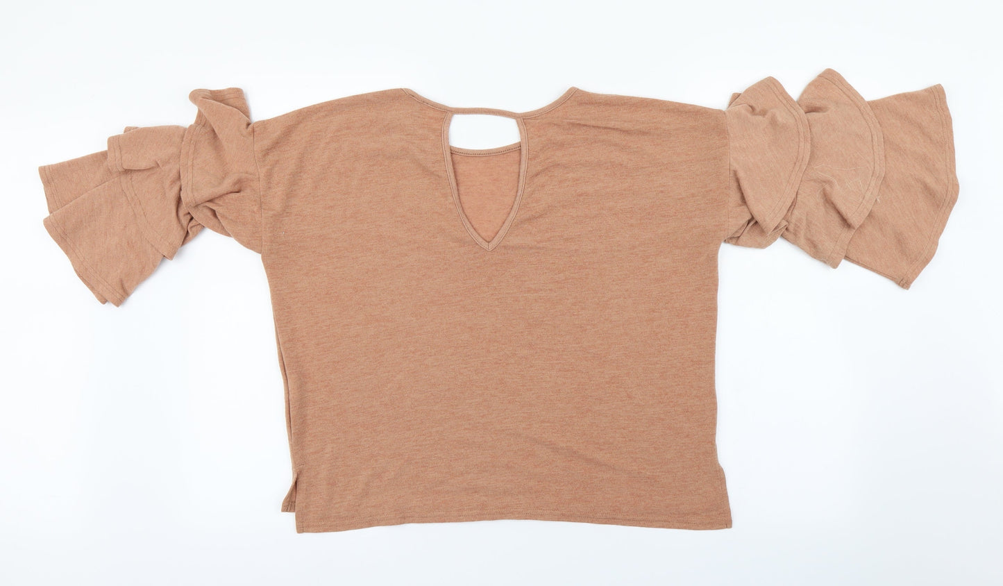 River Island Womens Brown   Basic T-Shirt Size 8  - flair sleeves