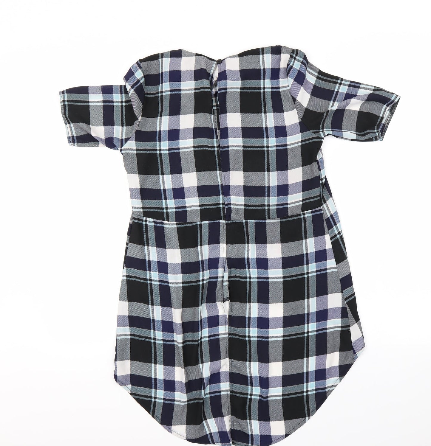 blue vanilla Womens Purple Check  Cropped Blouse Size XS
