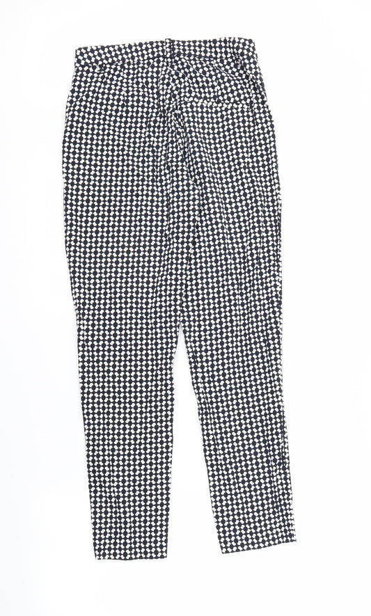 H&M Womens White Polka Dot  Trousers  Size 6 L26 in