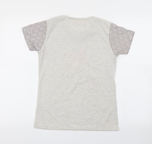 N Touch Womens Grey   Basic T-Shirt Size 14  - butteflies