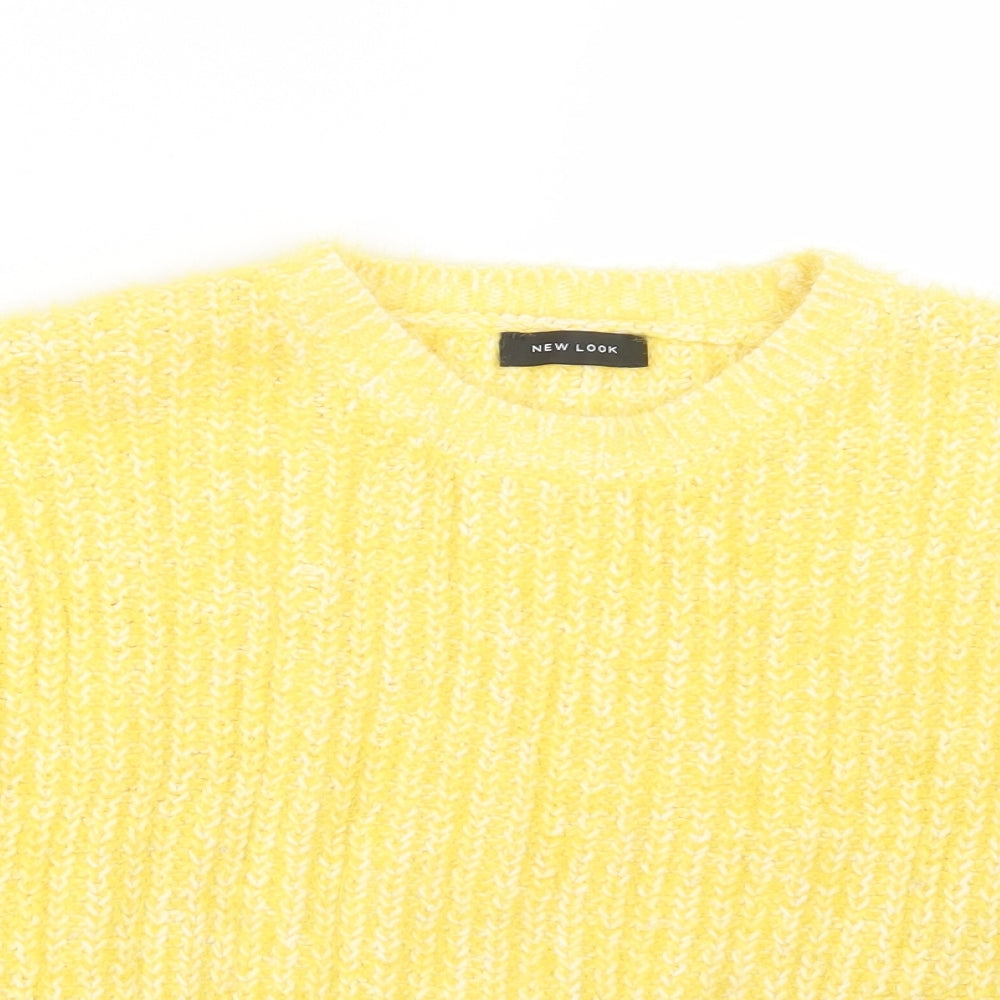 New Look Womens Yellow  Knit Pullover Jumper Size M