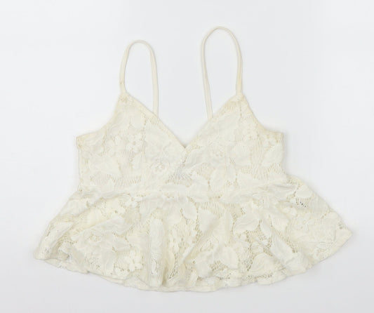 Wyldr Womens Ivory  Lace Basic Tank Size S
