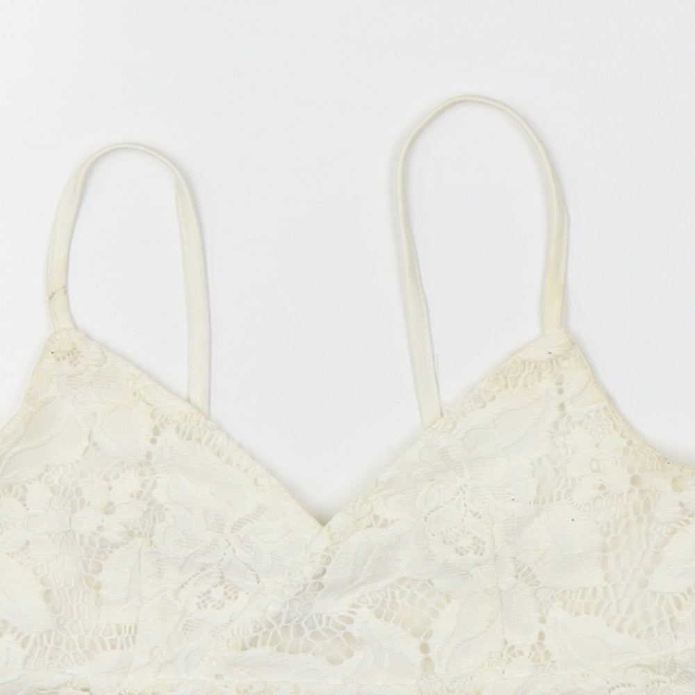 Wyldr Womens Ivory  Lace Basic Tank Size S