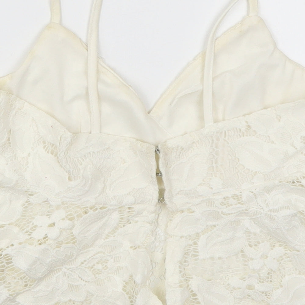 Wyldr Womens Ivory  Lace Basic Tank Size S