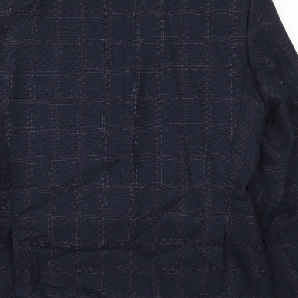 Gurteen Mens Blue Check  Jacket Suit Jacket Size 40