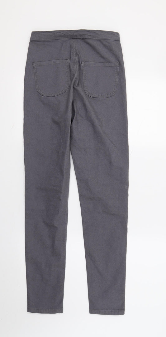 PRETTYLITTLETHING Womens Grey  Denim Skinny Jeans Size 8 L28 in