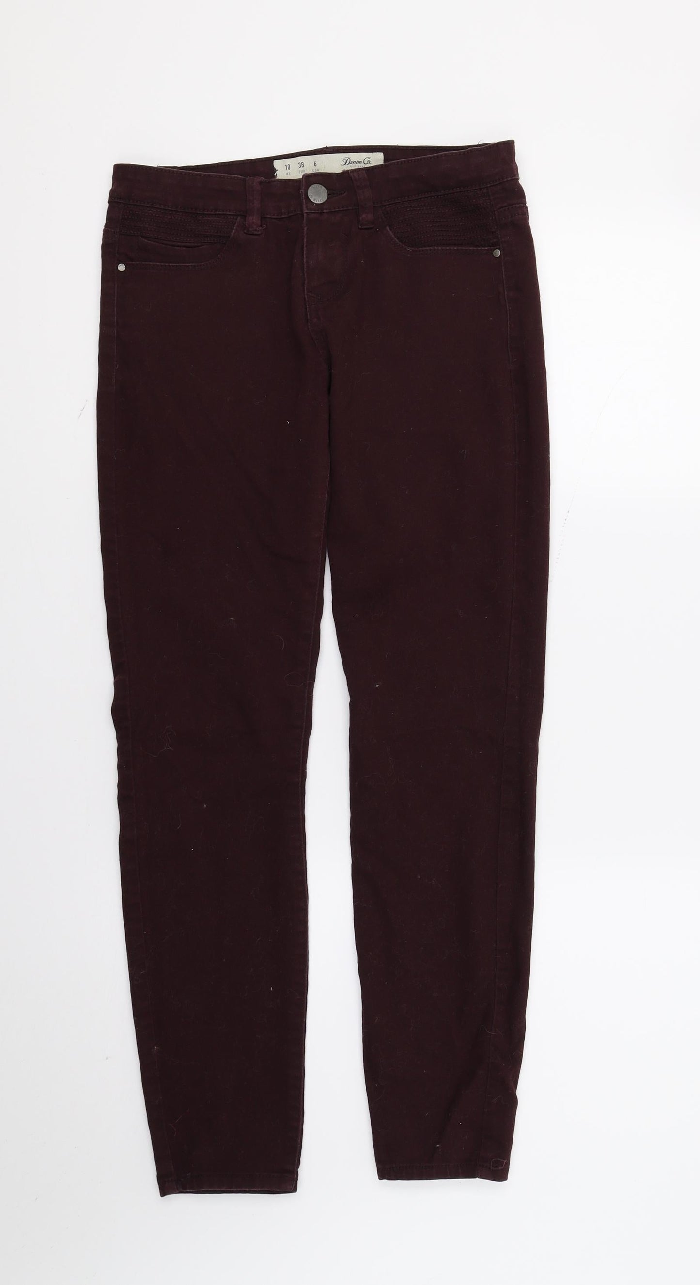 DenimCo Womens Purple  Denim Skinny Jeans Size 10 L28 in