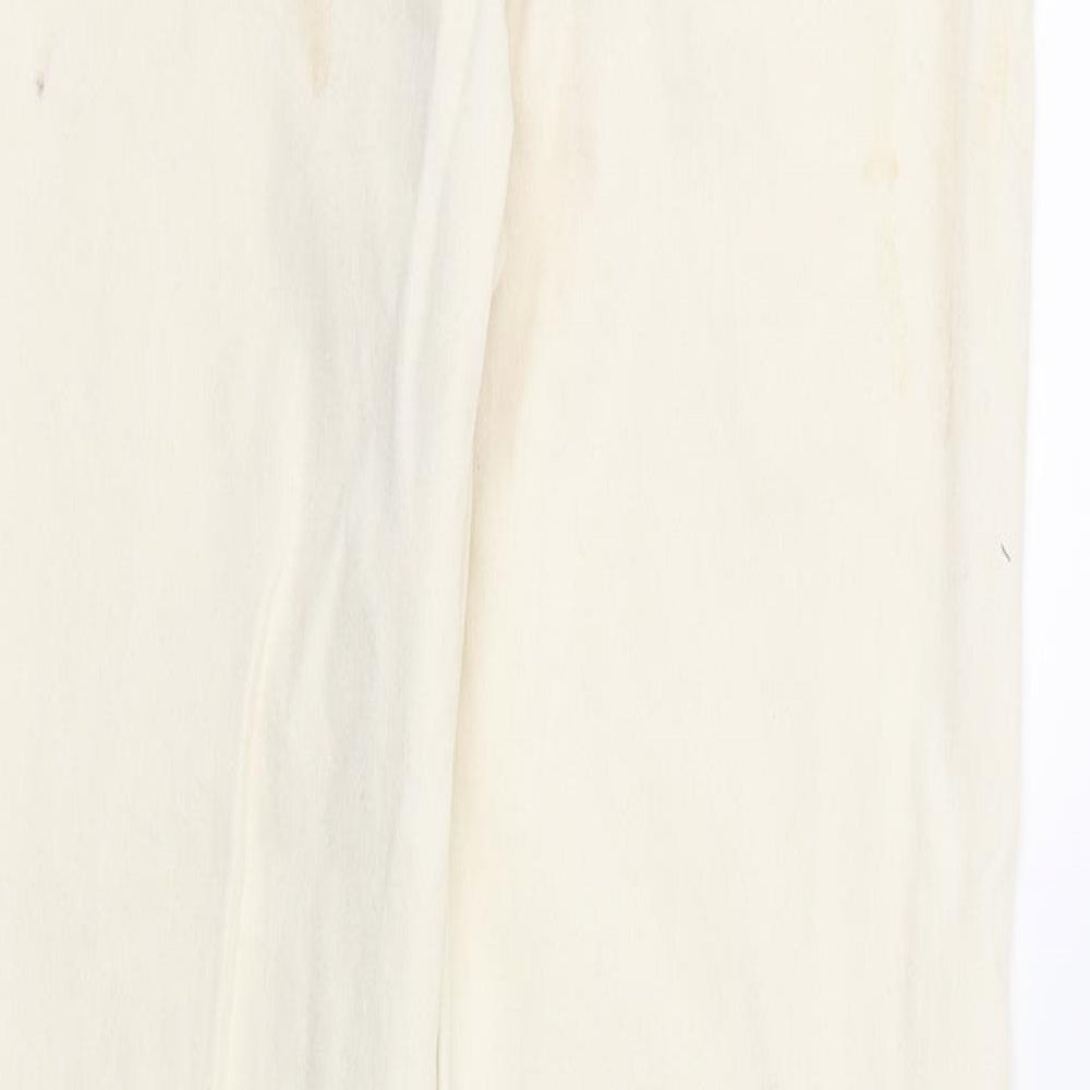 DenimCo Womens Ivory  Denim Straight Jeans Size 8 L30 in