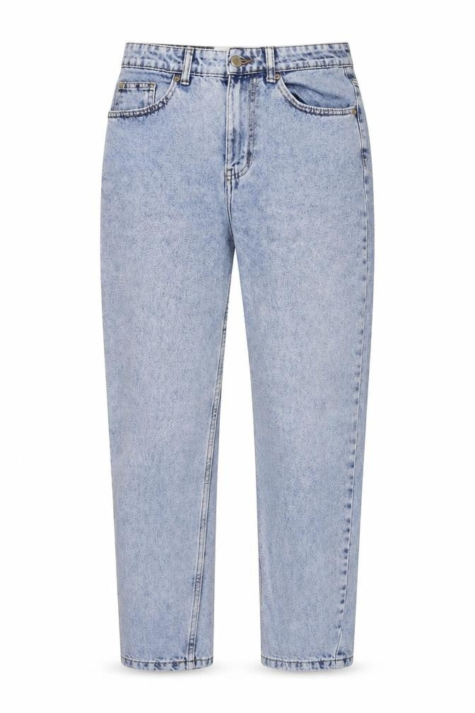 Front view of DenimCo women’s blue denim straight jeans, size UK 8, 26.5-inch leg