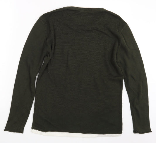 River Island Mens Green   Pullover Sweatshirt Size M