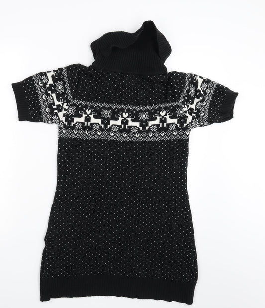 Store Twenty One Girls Black Polka Dot  Pullover Jumper Size 13 Years