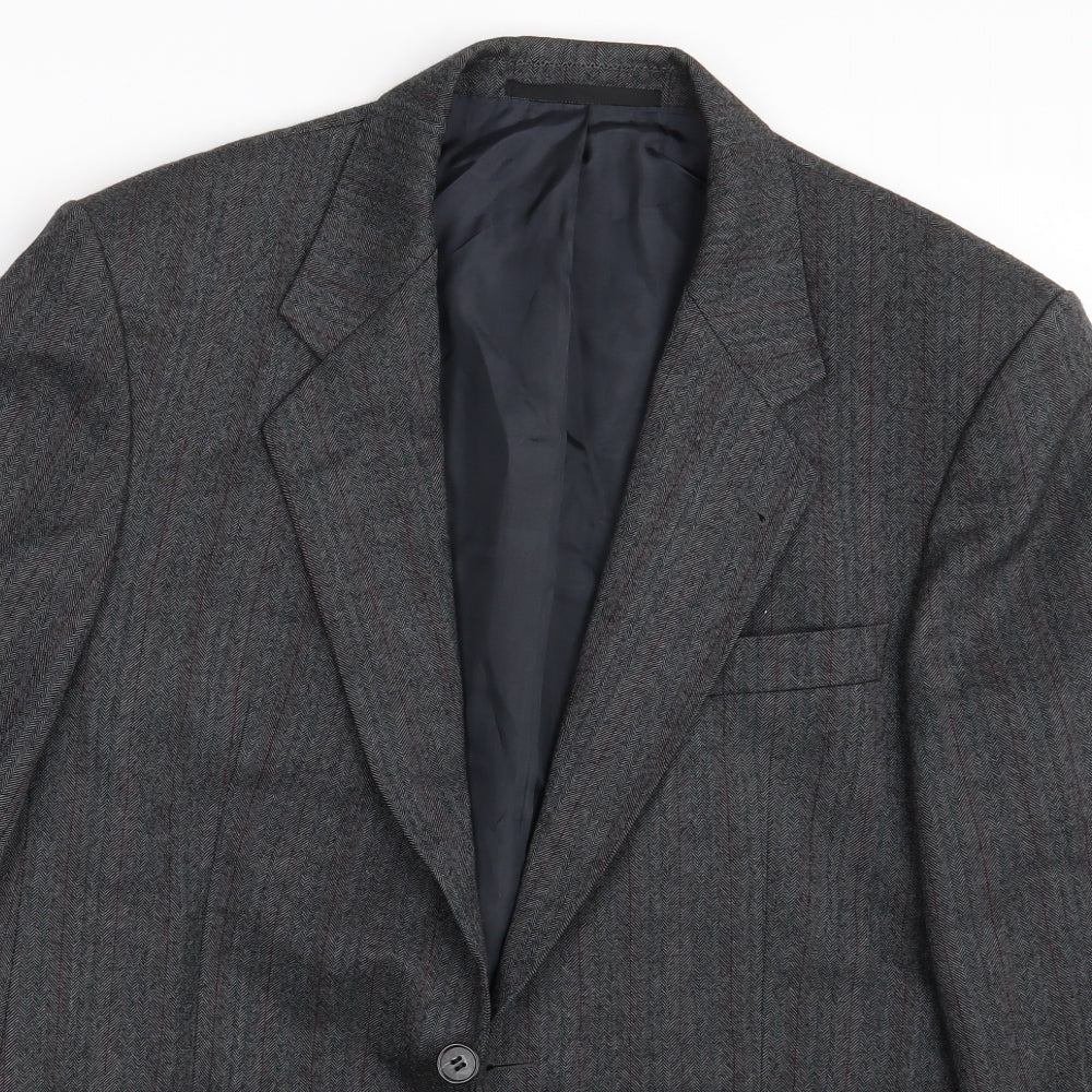 Westbury Mens Grey Check  Jacket Suit Jacket Size S