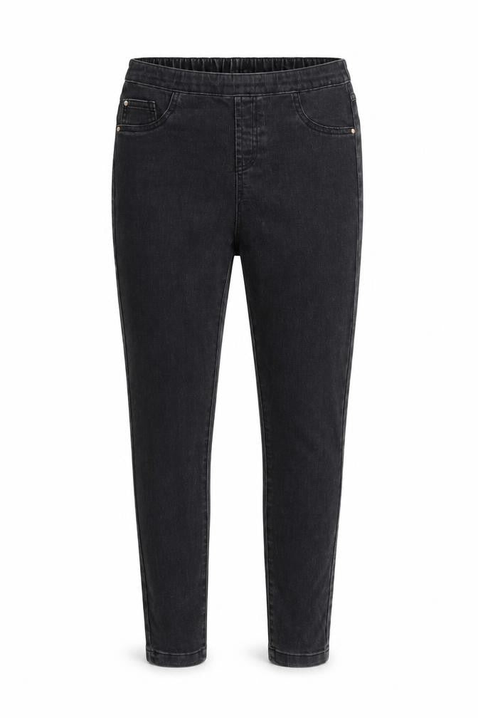 Front view of miss evie girls’ black denim jegging jeans, size 12, years