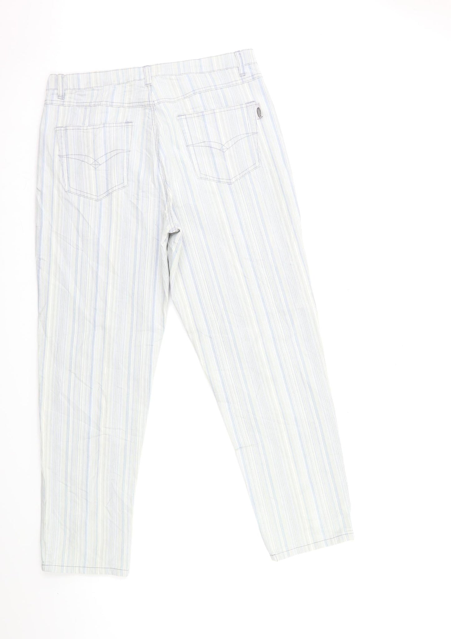 Stooker Womens Blue Striped Denim Straight Jeans Size 32 in L28 in