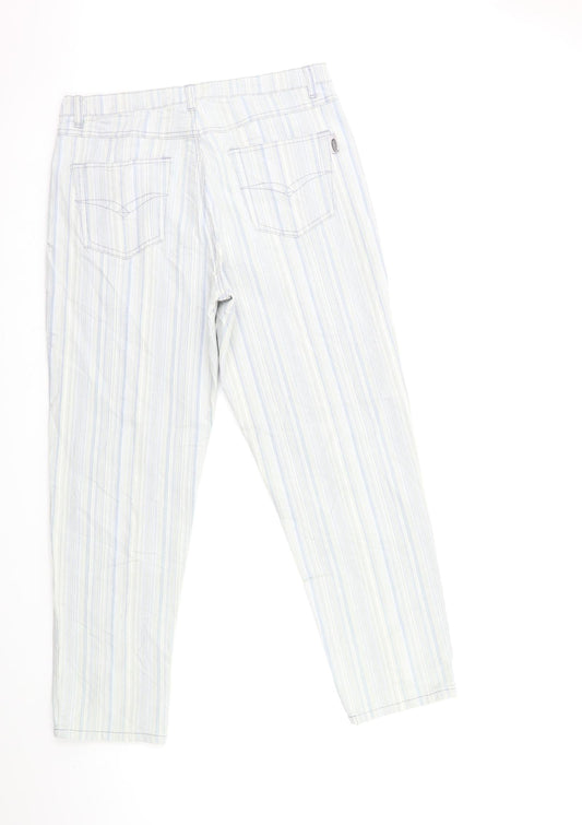 Stooker Womens Blue Striped Denim Straight Jeans Size 32 in L28 in