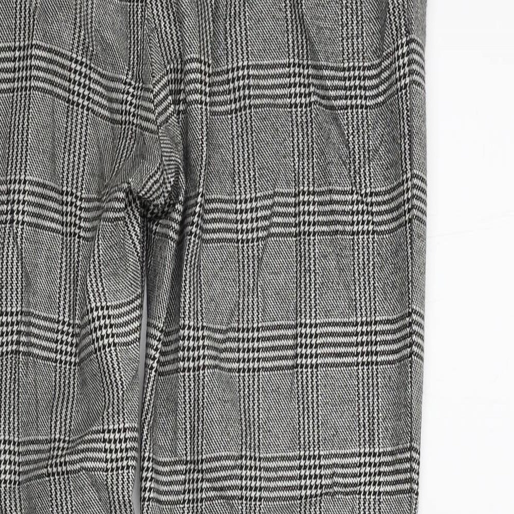 Mango Womens Black Check  Trousers  Size 32 L26 in