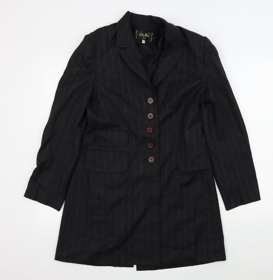 elsa malur Womens Grey Striped  Jacket  Size 40