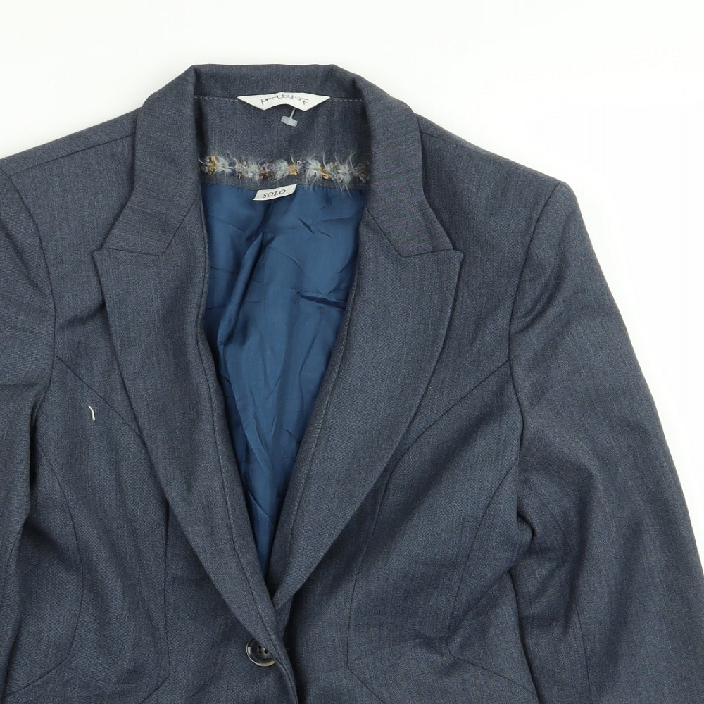 pretty af Womens Blue   Jacket Blazer Size 6