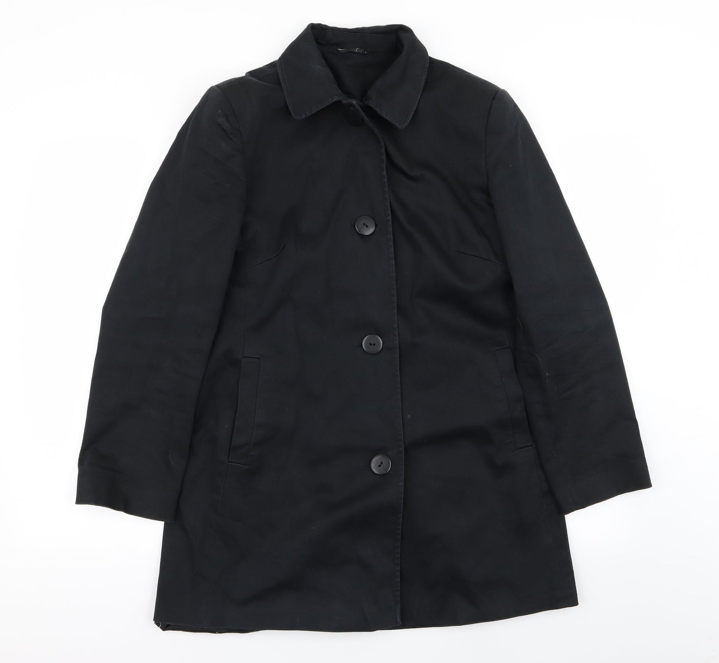 BHS Womens Black   Overcoat Coat Size 10