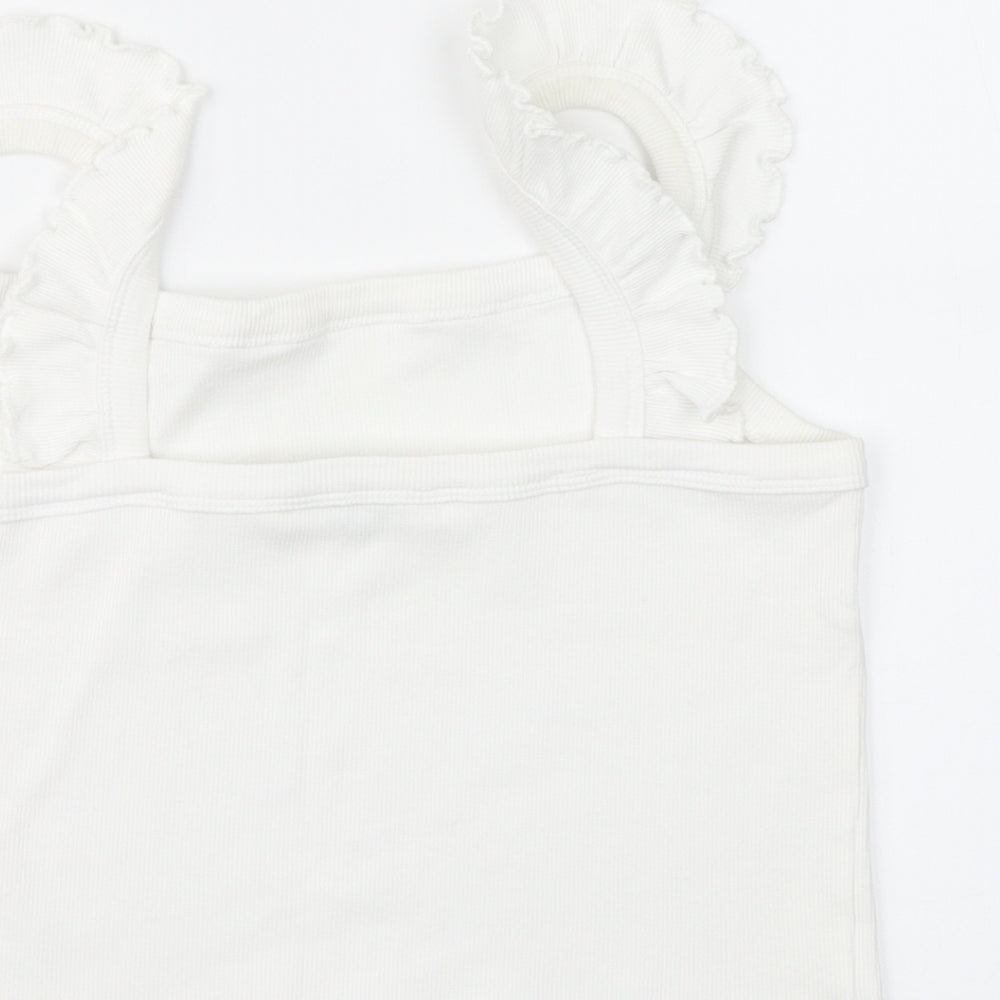 Brave Soul Womens White   Cropped Blouse Size S