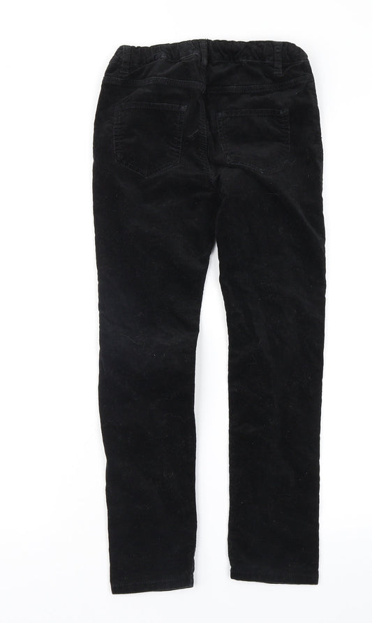 H&M Girls Black  Velvet Straight Jeans Size 7 Years