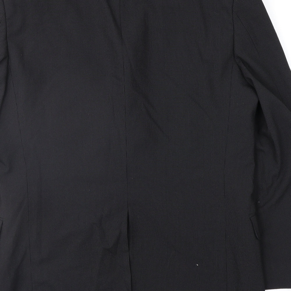 Marks and Spencer Mens Black Striped  Jacket Suit Jacket Size 38