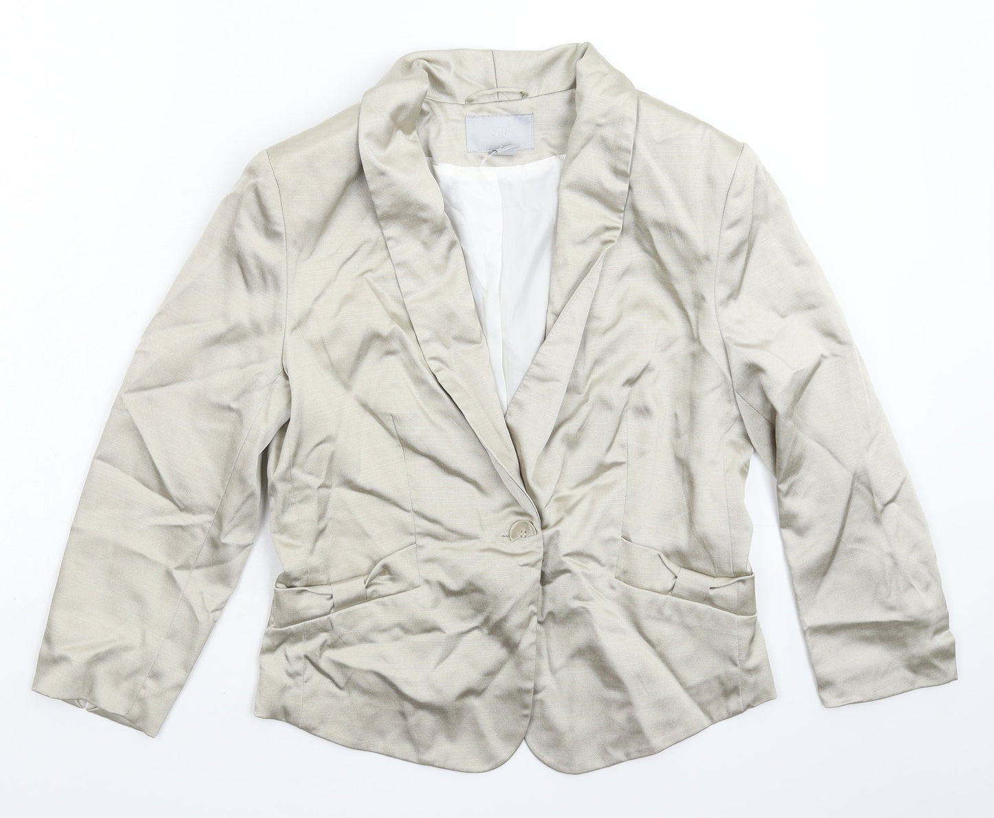 H&M Womens Silver   Jacket Blazer Size 14