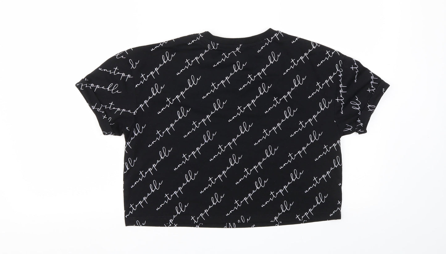 George Girls Black   Basic T-Shirt Size 11-12 Years
