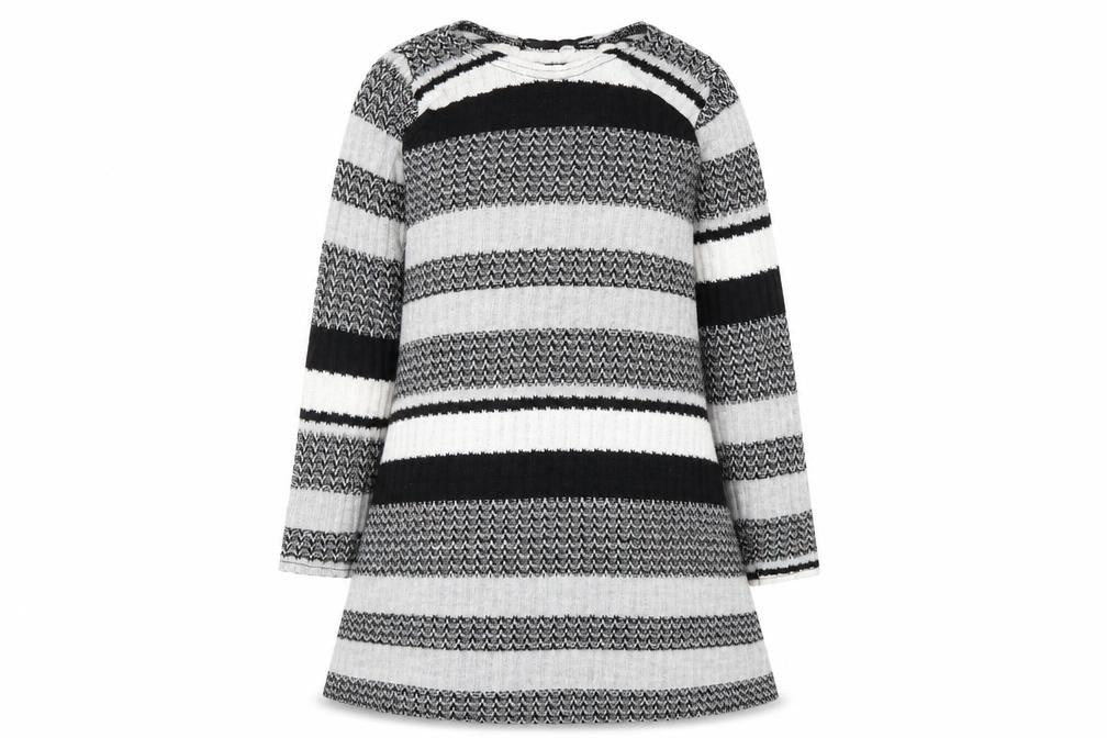 Boohoo Girls Black Striped  Fit & Flare  Size 5-6 Years